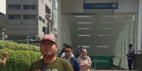 Stasiun Mass Rapid Transit (MRT) di Bundaran HI Jakarta Pusat. (Foto: Fadmin Malau)
