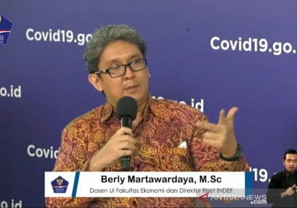 Dokumentasi. Direktur Riset Institute For Development of Economics and Finance (INDEF) Berly Martawardaya dalam tangkapan layar akun Youtube BNPB Indonesia saat menayangkan bincang-bincang Gugus Tugas Percepatan Penanganan COVID-19 di Jakarta, Selasa (9/6/2020)