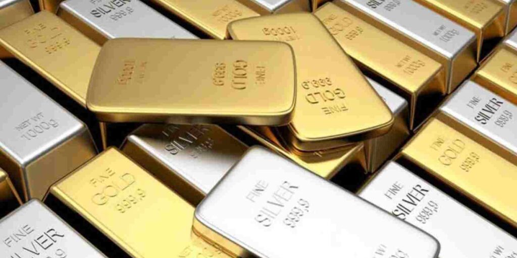 Ilustrasi Emas & Perak batangan