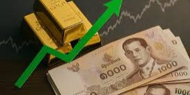 Ilustrasi Mata Uang Baht dan Emas