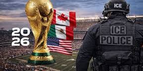 Ilustrasi Polisi ICE dengan Piala Dunia