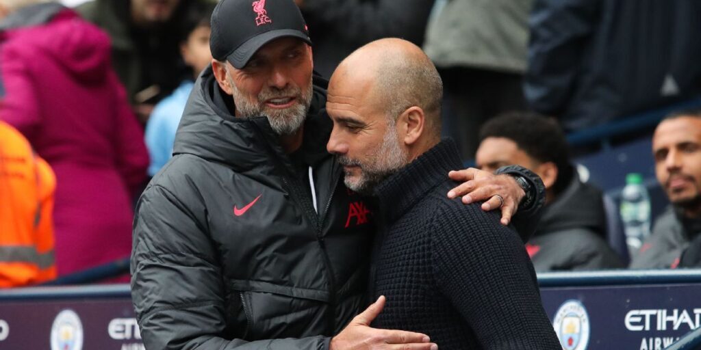 Juergen Klopp bersama Pep Guardiola