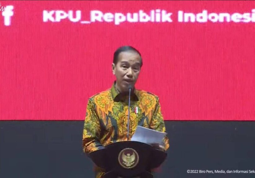 Presiden Joko Widodo berpesan agar Pemilu 2024 dilaksanakan secara jujur dan berintegritas pada Rapat Konsolidasi Nasional Kesiapan Pelaksanaan Tahapan Pemilu Serentak Tahun 2024 di Jakarta, Jumat (2/12/2022).