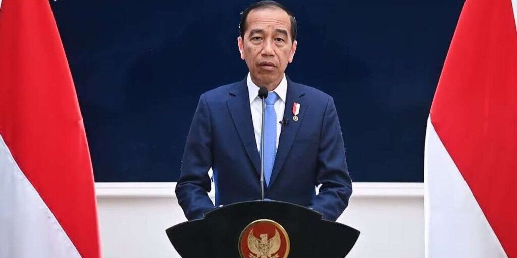 Presiden Joko Widodo memberi keterangan pers dari Washington DC, Senin (13/11/2023) 