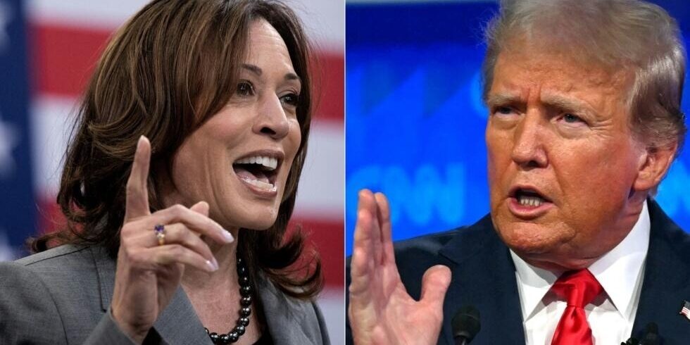 Kamala Harris dan Donald Trump sedang berkampanye