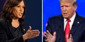 Kamala Harris dengan Donald Trump