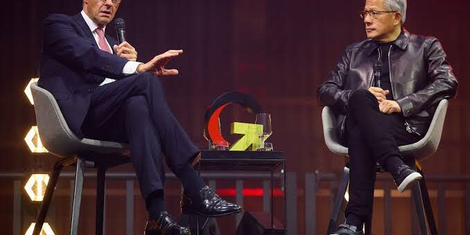 Kanselir Friedrich Merz dengan CEO Nvidia Jensen Huang