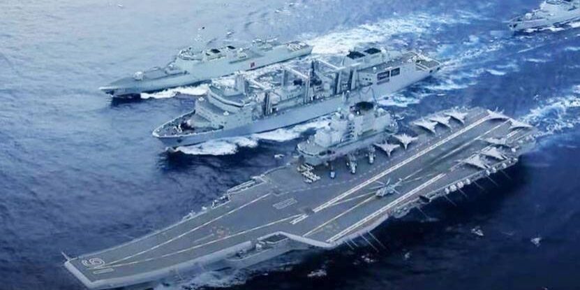 Kapal Induk Shandong dan Jet Tempur disekitar Taiwan