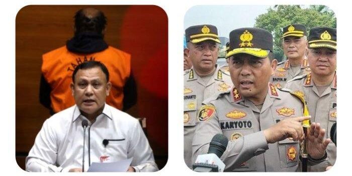 Kolase foto Ketua KPK Firli Bahuri dan Kapolda Metro Jaya Irjen Pol Karyoto. Kapolda Metro Jaya Irjen Karyoto belum berkomentar soal kelanjutan laporan dugaan kebocoran dokumen penyelidikan KPK di Kementerian ESDM. 



