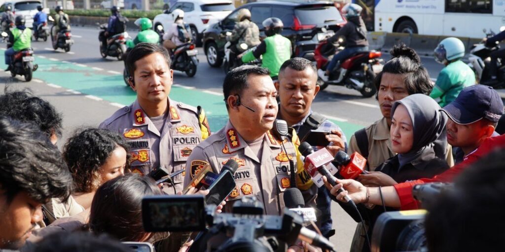 Kapolres Metro Jakarta Pusat Kombes Pol Susatyo Purnomo Condro saat diwawancarai di Jakarta, Kamis (22/8/2024).