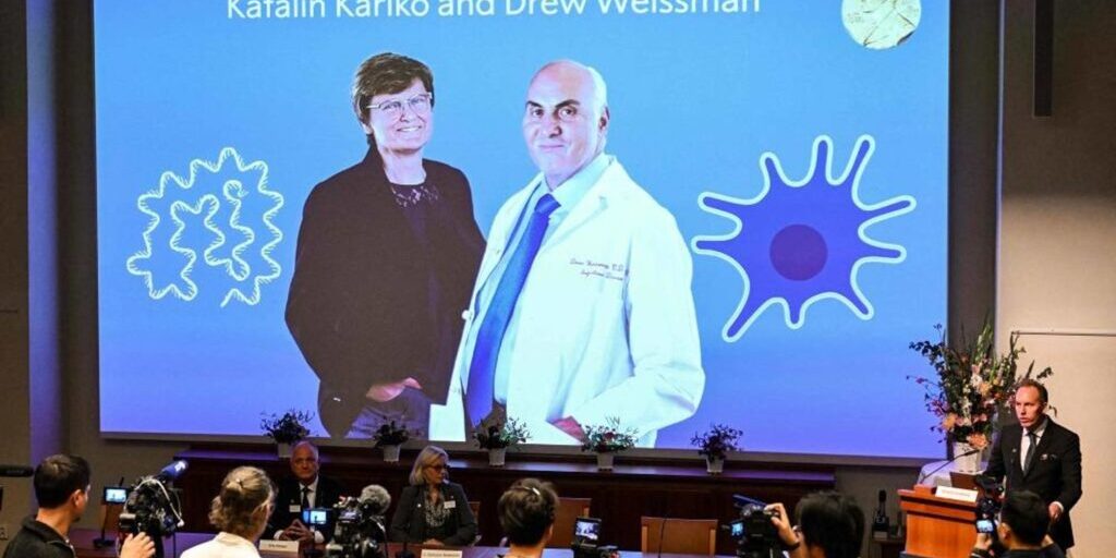 Katalin Kariko dan Drew Weissman pemenang Hadih Nobel