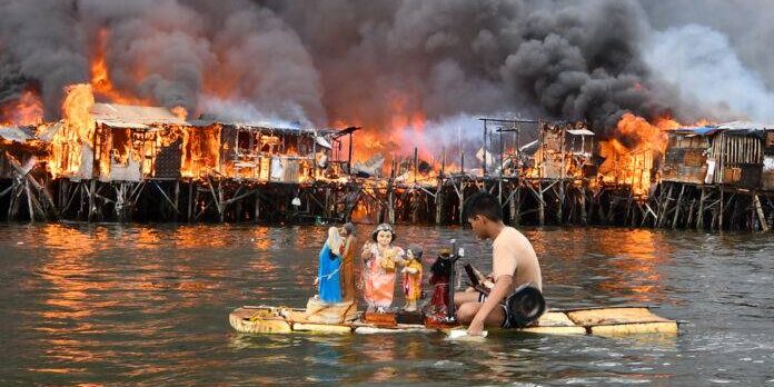 Kebakaran besar melanda pemukiman kumuh Manila