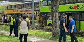 Kecelakaan dua bus tabrakan di Jurong West - Singapura