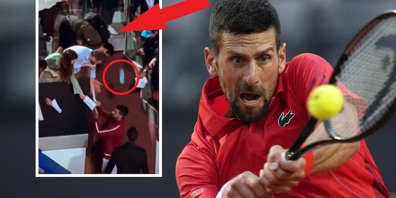 Kepala Djokovic terkena jatuhan botol air