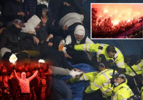 Kerusuhan Fans Legia Warsawa di Villa Park