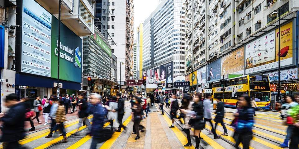 Kesibukan di kota Shanghai