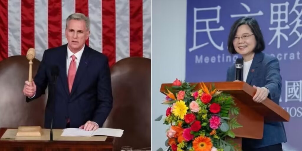 Ketua DPR AS Kevin McCarthy dan Presiden Taiwan Tsai Ing-wen