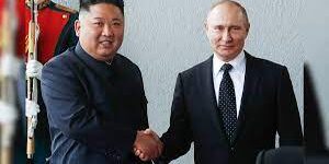 Kim Jong Un bersama Vladimir Putin