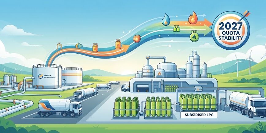 Ilustrasi stabilitas pengelolaan dan distribusi energi nasional yang terkendali.