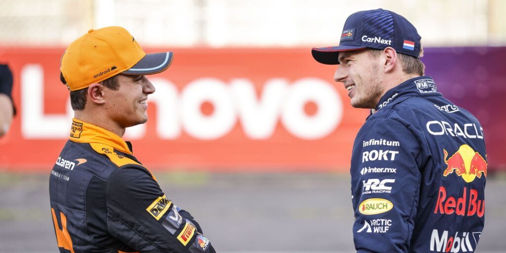 Lando Norris dengan Max Verstappen