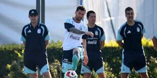 Latihan tim Argentina jelang laga pemanasan