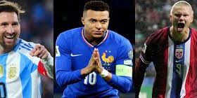 Lionel Messi, Kylian Mbappe & Erling Haaland