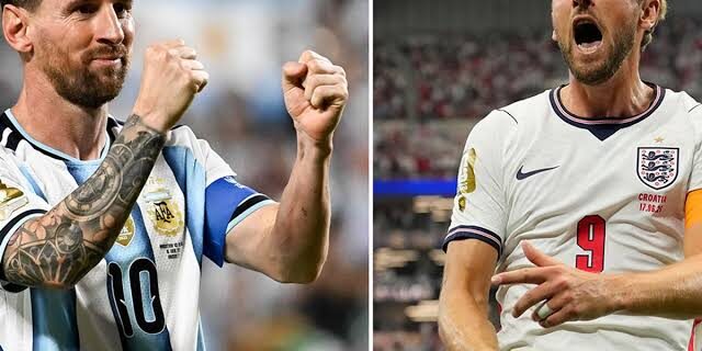 Lionel Messi dengan Harry Kane