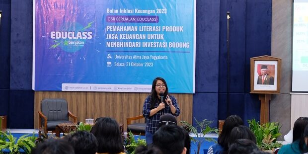 Literasi keuangan “Pemahaman Literasi Produk Jasa Keuangan Untuk Menghindari Investasi Bodong” untuk mahasiswa 