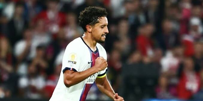 Marquinhos cetak gol PSG yang menyamakan kedudukan 2-2 lawan Lille
