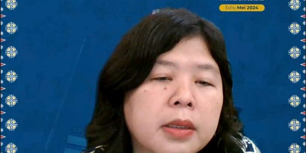 Kepala Kantor Wilayah Direktorat Jenderal Perbendaharaan Provinsi DKI Jakarta Mei Ling menyampaikan hasil realisasi pertumbuhan ekonomi wilayah Jakarta. Konferensi pers berlangsung daring pada Jumat (28/6/2024).