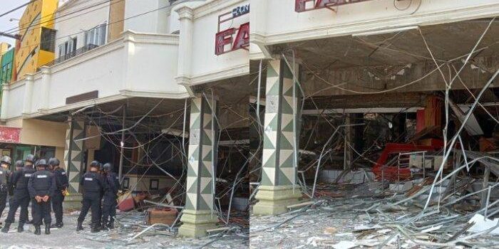 Terjadi ledakan di Jalan Sisingamangaraja, Kota Medan, Senin (15/1/2023). Diduga ledakan itu berasal dari kebocoran pipa PGN


