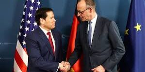 Menlu AS Marco Rubio dengan Kanselir Jerman Friedrich Merz