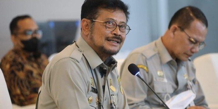 Mentari Pertanian Syahrul Yasin Limpo dalam Webinar Nasional BNI, Kamis (21/7/2022). Mahfud MD mengaku mendapat laporan dari KPK bahwa Mentan Syahrul telah ditetapkan sebagai tersangka kasus dugaan korupsi. 


