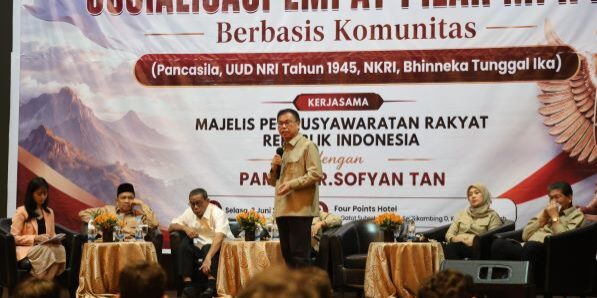 Sosialisasi 4 Pilar MPR RI Berbasis Komunitas yang meliputi Pancasila, UUD 1945, NKRI, dan Bhinneka Tunggal Ika