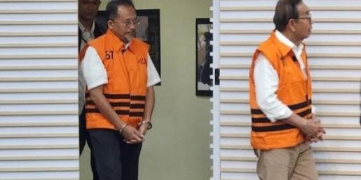 KPK menahan eks Direktur Utama PT Hutama Karya, (BP) dan pensiunan/Kepala Divisi Pengembangan Bisnis dan Investasi PT Hutama Karya, (MRS) dugaan korupsi Jalan Tol Trans Sumatera