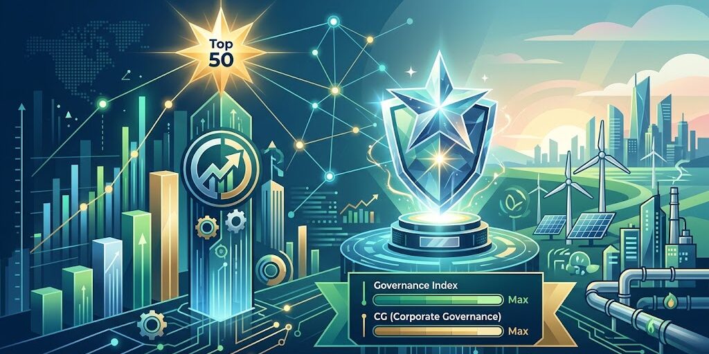 Ilustrasi pencapaian PGN masuk Top 50 Emiten Tata Kelola Terbaik di IICD CG Award 2026.