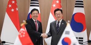 PM Singapura Lawrence Wong dengan Presiden Korsel  Lee Jae Myung  