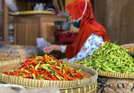 Pedagang cabai di Pasar Beringharjo Yogyakarta