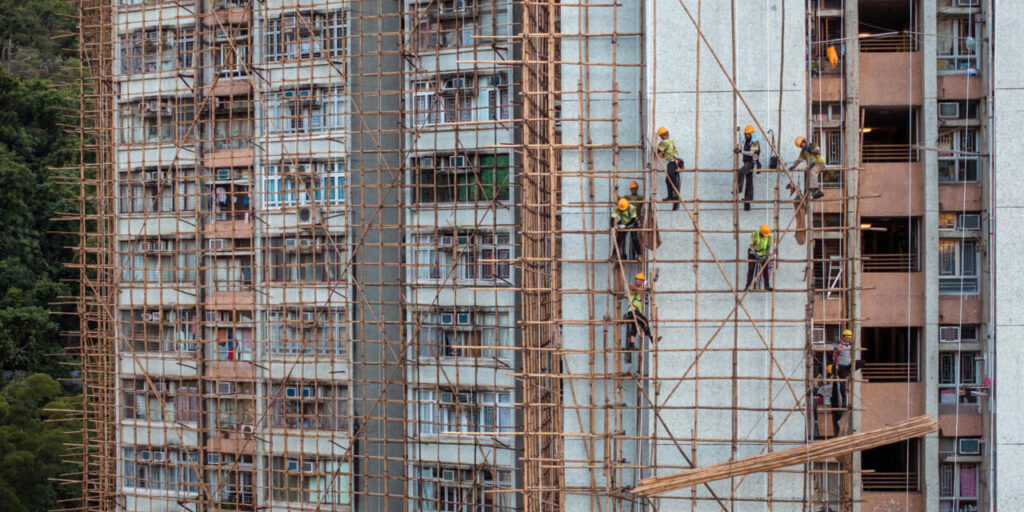 Perancah Bambu Disorot