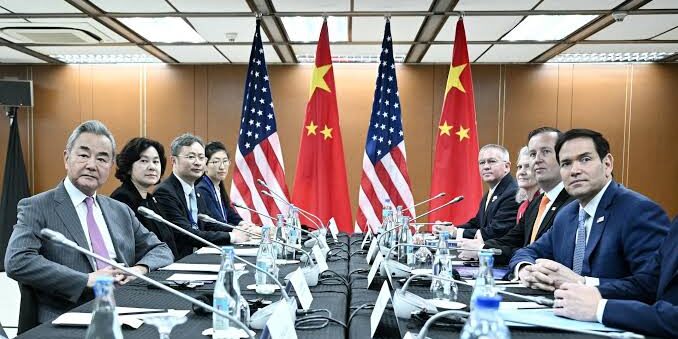 Pertemuan Menlu China Wang Yi dengan Menlu AS Marco Rubio