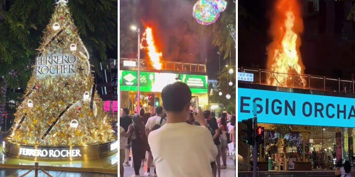 Pohon Natal di Design Orchard Mall terbakar