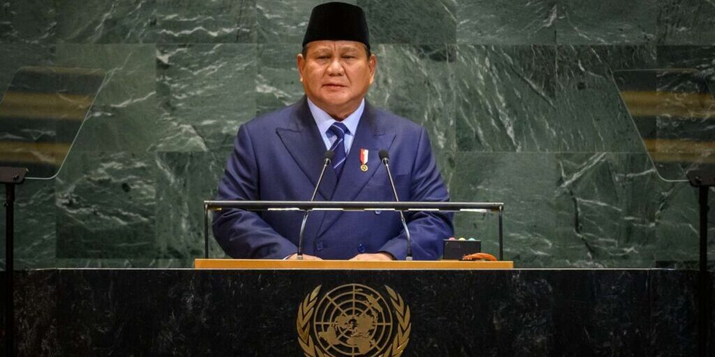 Presiden Prabowo Subianto memberikan pidato di Sidang Umum Perserikatan Bangsa-Bangsa (PBB)ke 80 di New York, Amerika Serikat, Rabu (24/9/2025)