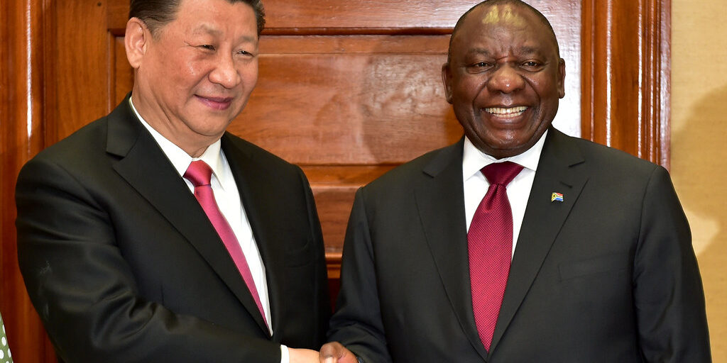 Presiden Cyril Ramaphosa dengan Presiden Xi Jinping