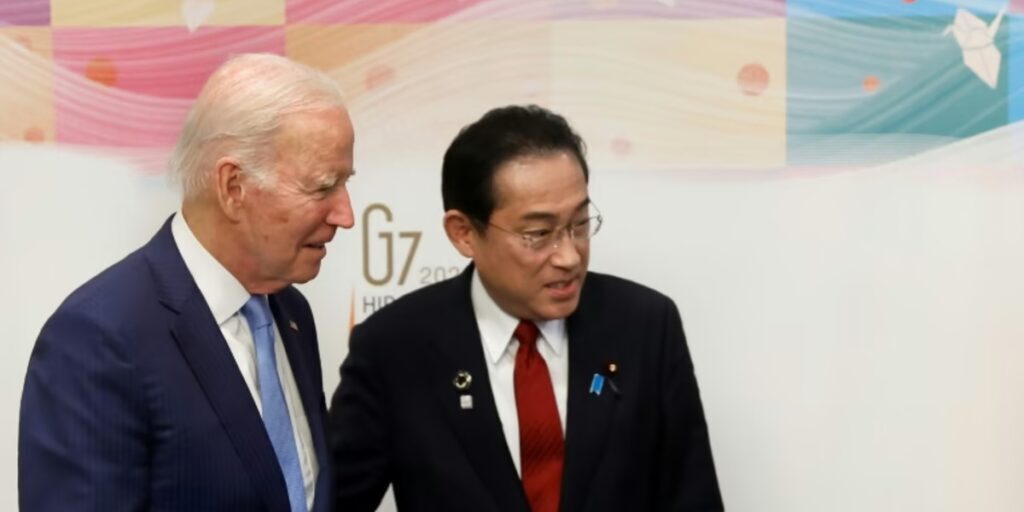 Presiden Joe Biden dan PM Fumio Kishida di G7 Hiroshima