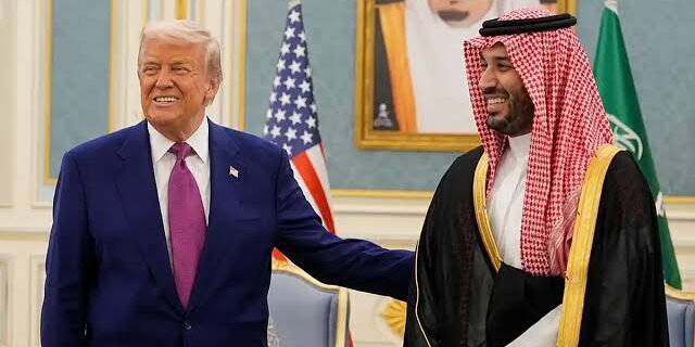 Presiden Trum dengan Putra Mahkota Mohammed bin Salman