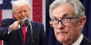 Presiden Trump dengan Ketua FED Jerome Powell