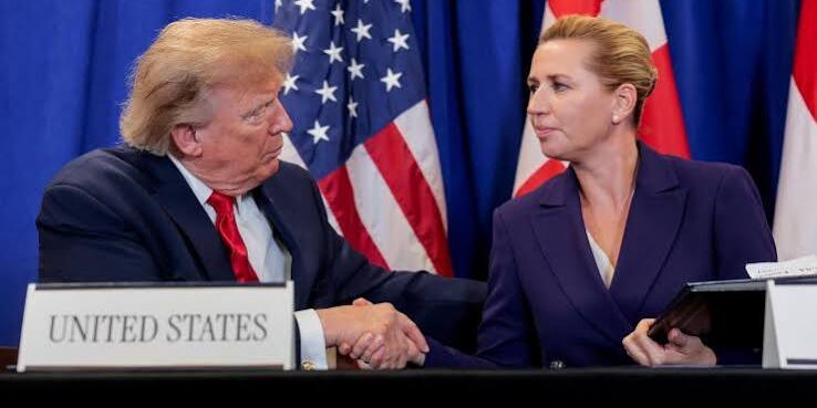 Presiden Trump dengan PM Denmark Mette Frederiksen