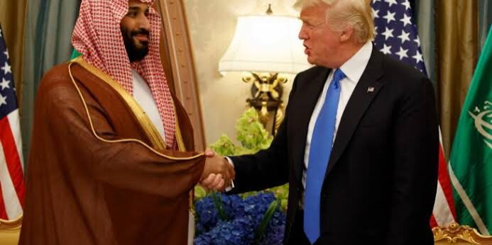 Presiden Trump dengan Putra Mahkota Arab Saudi Mohammed bin Salman