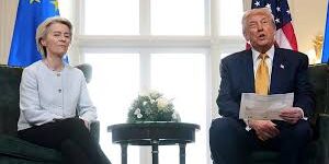 Presiden UE Ursula von der Leyen dengan Presiden Trump