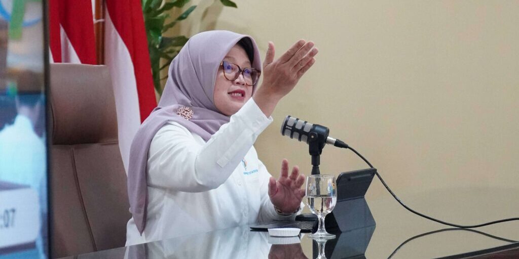 Deputi Bidang Distribusi dan Jasa Badan Pusat Statistik (BPS), Pudji Ismartini dalam keterangan pers perkembangan neraca perdagangan Indonesia untuk bulan Agustus 2024 di gedung BPS, Jakarta, Selasa (17/9/2024).